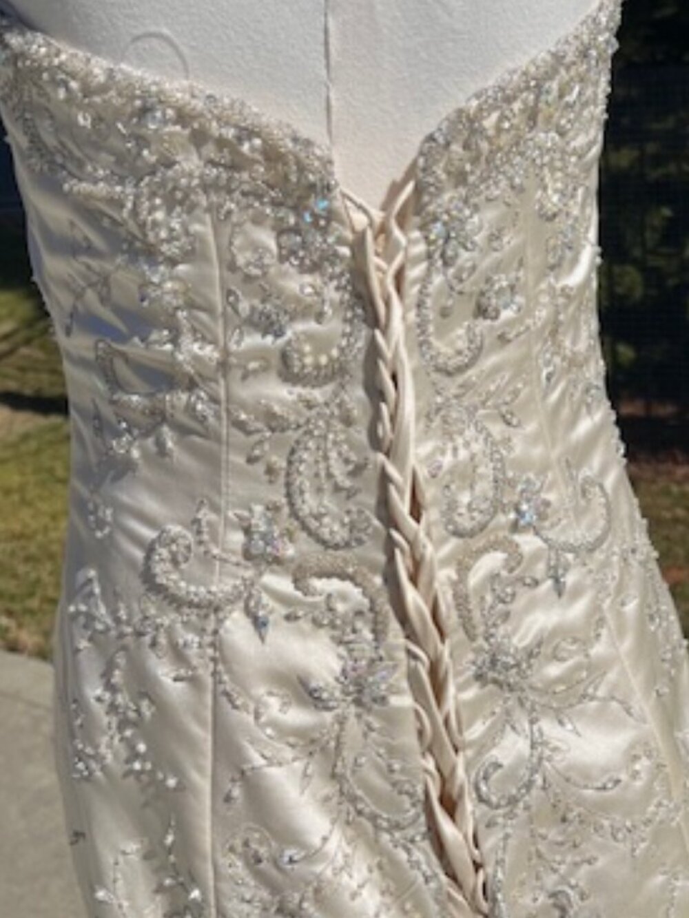 NWT Maggio Sotterio Strapless Satin Gown – Champagne & Pewter – Size 10 - Picture 11 of 16